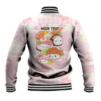 Personalized Japanese Kawaii Sushi Baseball Jacket Pink Wagara Palaka This Is How I Roll LT9 - Polynesian Pride