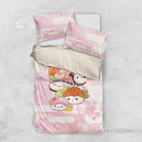 Japanese Kawaii Sushi Bedding Set Pink Wagara Palaka This Is How I Roll LT9 US Twin 172cm x 218cm Pink - Polynesian Pride