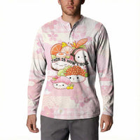 Personalized Japanese Kawaii Sushi Button Sweatshirt Pink Wagara Palaka This Is How I Roll LT9 - Polynesian Pride