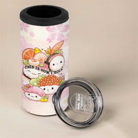 Personalized Japanese Kawaii Sushi 4 in 1 Can Cooler Tumbler Pink Wagara Palaka This Is How I Roll LT9 - Polynesian Pride