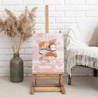 Japanese Kawaii Sushi Canvas Wall Art Pink Wagara Palaka This Is How I Roll LT9 - Polynesian Pride
