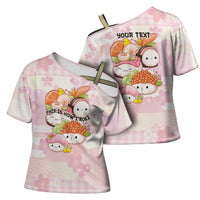 Personalized Japanese Kawaii Sushi Cross Shoulder Shirt Pink Wagara Palaka This Is How I Roll LT9 - Polynesian Pride
