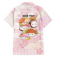 Personalized Japanese Kawaii Sushi Family Matching Off Shoulder Maxi Dress and Hawaiian Shirt Pink Wagara Palaka This Is How I Roll