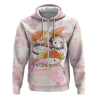 Personalized Japanese Kawaii Sushi Hoodie Pink Wagara Palaka This Is How I Roll LT9 Zip Hoodie Pink - Polynesian Pride