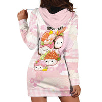 Personalized Japanese Kawaii Sushi Hoodie Dress Pink Wagara Palaka This Is How I Roll LT9 - Polynesian Pride