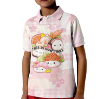 Personalized Japanese Kawaii Sushi Kid Polo Shirt Pink Wagara Palaka This Is How I Roll LT9 Kid Pink - Polynesian Pride