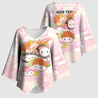 Personalized Japanese Kawaii Sushi Kimono Sleeve Blouse Pink Wagara Palaka This Is How I Roll LT9 - Polynesian Pride