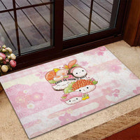 Japanese Kawaii Sushi Rubber Doormat Pink Wagara Palaka This Is How I Roll LT9 - Polynesian Pride