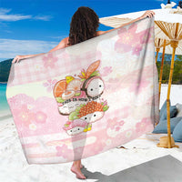 Japanese Kawaii Sushi Sarong Pink Wagara Palaka This Is How I Roll LT9 One Size 44 x 66 inches Pink - Polynesian Pride