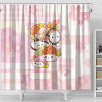 Japanese Kawaii Sushi Shower Curtain Pink Wagara Palaka This Is How I Roll LT9 - Polynesian Pride