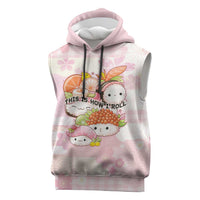 Personalized Japanese Kawaii Sushi Sleeveless Hoodie Pink Wagara Palaka This Is How I Roll LT9 Pink - Polynesian Pride