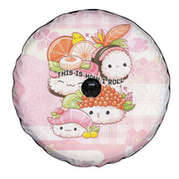 Japanese Kawaii Sushi Spare Tire Cover Pink Wagara Palaka This Is How I Roll LT9 - Polynesian Pride