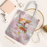 Japanese Kawaii Sushi Tote Bag Pink Wagara Palaka This Is How I Roll LT9 White Strap One Size Pink - Polynesian Pride