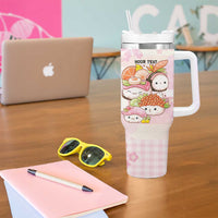 Personalized Japanese Kawaii Sushi Tumbler With Handle Pink Wagara Palaka This Is How I Roll LT9 - Polynesian Pride