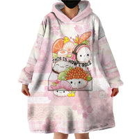 Personalized Japanese Kawaii Sushi Wearable Blanket Hoodie Pink Wagara Palaka This Is How I Roll LT9 - Polynesian Pride