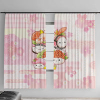 Japanese Kawaii Sushi Window Curtain Pink Wagara Palaka This Is How I Roll LT9 With Hooks Pink - Polynesian Pride