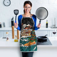 Personalized Japanese Koi Fish Ramen Apron Tiki Surfing Wagara Hibiscus Pattern LT9 - Polynesian Pride