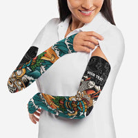 Personalized Japanese Koi Fish Ramen Arm Sleeves Tiki Surfing Wagara Hibiscus Pattern LT9 - Polynesian Pride