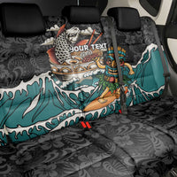 Personalized Japanese Koi Fish Ramen Back Car Seat Cover Tiki Surfing Wagara Hibiscus Pattern LT9 - Polynesian Pride