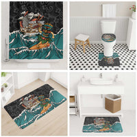 Personalized Japanese Koi Fish Ramen Bathroom Set Tiki Surfing Wagara Hibiscus Pattern LT9 - Polynesian Pride