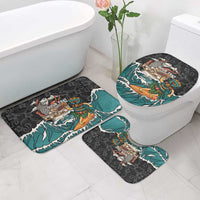 Personalized Japanese Koi Fish Ramen Bathroom Set Tiki Surfing Wagara Hibiscus Pattern LT9 - Polynesian Pride