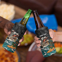 Personalized Japanese Koi Fish Ramen 4 in 1 Can Cooler Tumbler Tiki Surfing Wagara Hibiscus Pattern LT9 - Polynesian Pride