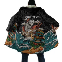 Personalized Japanese Koi Fish Ramen Cloak Tiki Surfing Wagara Hibiscus Pattern LT9 - Polynesian Pride