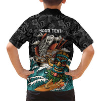 Personalized Japanese Koi Fish Ramen Hawaiian Shirt Tiki Surfing Wagara Hibiscus Pattern LT9 - Polynesian Pride