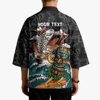 Personalized Japanese Koi Fish Ramen Kimono Tiki Surfing Wagara Hibiscus Pattern LT9 - Polynesian Pride