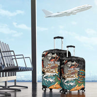 Personalized Japanese Koi Fish Ramen Luggage Cover Tiki Surfing Wagara Hibiscus Pattern LT9 - Polynesian Pride