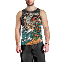 Personalized Japanese Koi Fish Ramen Men Tank Top Tiki Surfing Wagara Hibiscus Pattern LT9 - Polynesian Pride
