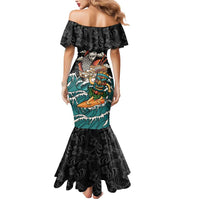 Personalized Japanese Koi Fish Ramen Mermaid Dress Tiki Surfing Wagara Hibiscus Pattern LT9 - Polynesian Pride