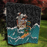 Personalized Japanese Koi Fish Ramen Quilt Tiki Surfing Wagara Hibiscus Pattern LT9 - Polynesian Pride