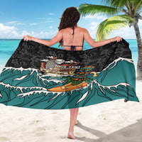 Personalized Japanese Koi Fish Ramen Sarong Tiki Surfing Wagara Hibiscus Pattern LT9 - Polynesian Pride
