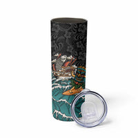 Personalized Japanese Koi Fish Ramen Skinny Tumbler Tiki Surfing Wagara Hibiscus Pattern LT9 - Polynesian Pride