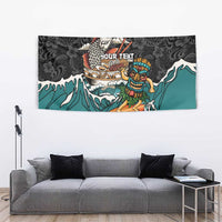 Personalized Japanese Koi Fish Ramen Tapestry Tiki Surfing Wagara Hibiscus Pattern LT9 - Polynesian Pride