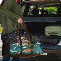 Personalized Japanese Koi Fish Ramen Travel Bag Tiki Surfing Wagara Hibiscus Pattern LT9 - Polynesian Pride