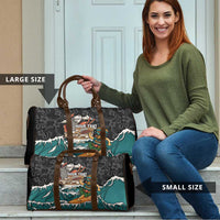 Personalized Japanese Koi Fish Ramen Travel Bag Tiki Surfing Wagara Hibiscus Pattern LT9 - Polynesian Pride