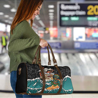 Personalized Japanese Koi Fish Ramen Travel Bag Tiki Surfing Wagara Hibiscus Pattern LT9 - Polynesian Pride