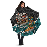 Personalized Japanese Koi Fish Ramen Umbrella Tiki Surfing Wagara Hibiscus Pattern LT9 - Polynesian Pride