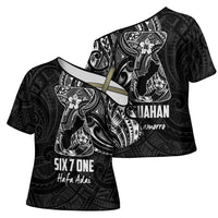 Black Guam Latte Stone Tribal Tattoo Cross Shoulder Shirt Hafa Adai Six 7 One LT9 - Polynesian Pride