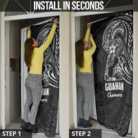 Black Guam Latte Stone Tribal Tattoo Door Cover Hafa Adai Six 7 One - Polynesian Pride