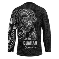 Black Guam Latte Stone Tribal Tattoo Hockey Jersey Hafa Adai Six 7 One LT9 - Polynesian Pride