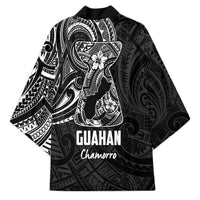 Black Guam Latte Stone Tribal Tattoo Kimono Hafa Adai Six 7 One - Polynesian Pride