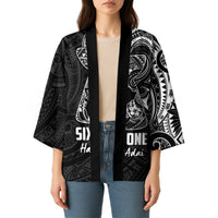 Black Guam Latte Stone Tribal Tattoo Kimono Hafa Adai Six 7 One - Polynesian Pride