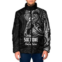 Black Guam Latte Stone Tribal Tattoo Padded Jacket Hafa Adai Six 7 One LT9 Men Black - Polynesian Pride