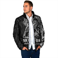 Black Guam Latte Stone Tribal Tattoo Padded Jacket Hafa Adai Six 7 One LT9 - Polynesian Pride