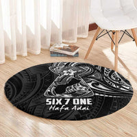 Black Guam Latte Stone Tribal Tattoo Round Carpet Hafa Adai Six 7 One
