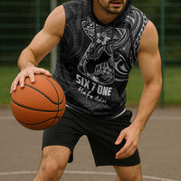 Black Guam Latte Stone Tribal Tattoo Sleeveless Hoodie Hafa Adai Six 7 One LT9 - Polynesian Pride