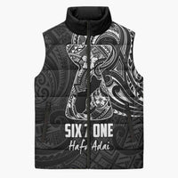 Black Guam Latte Stone Tribal Tattoo Sleeveless Puffer Jacket Hafa Adai Six 7 One LT9 Unisex Black - Polynesian Pride